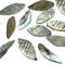 Sea Shell Hand Crafted Leaf Shape 14 Beads (15 x 45mm) - Gray